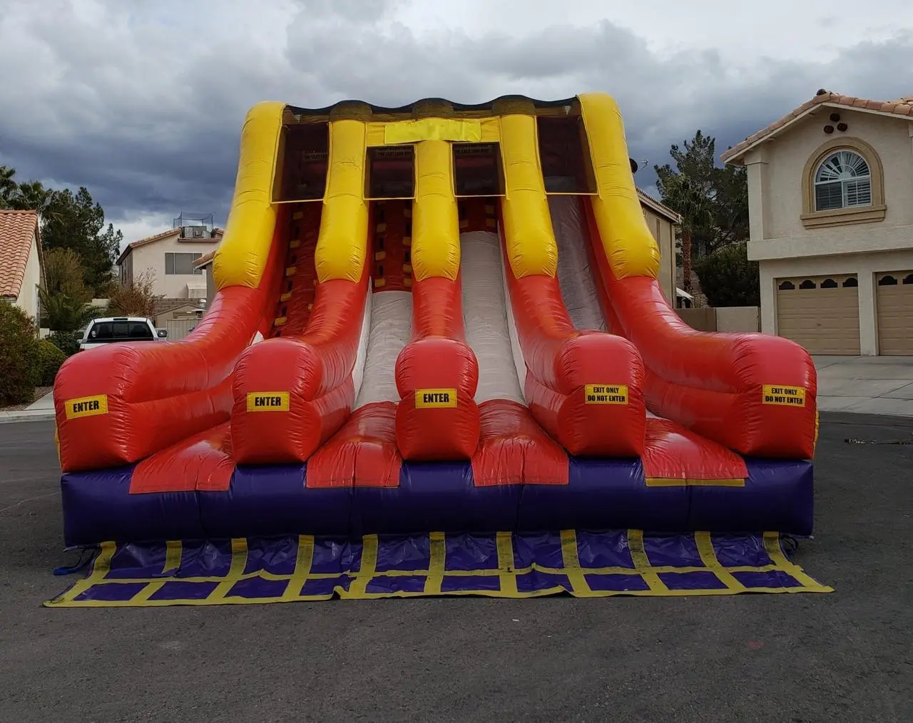 30 Foot Triple Lane Inflatable Slide Attraction for Event Production in Las Vegas