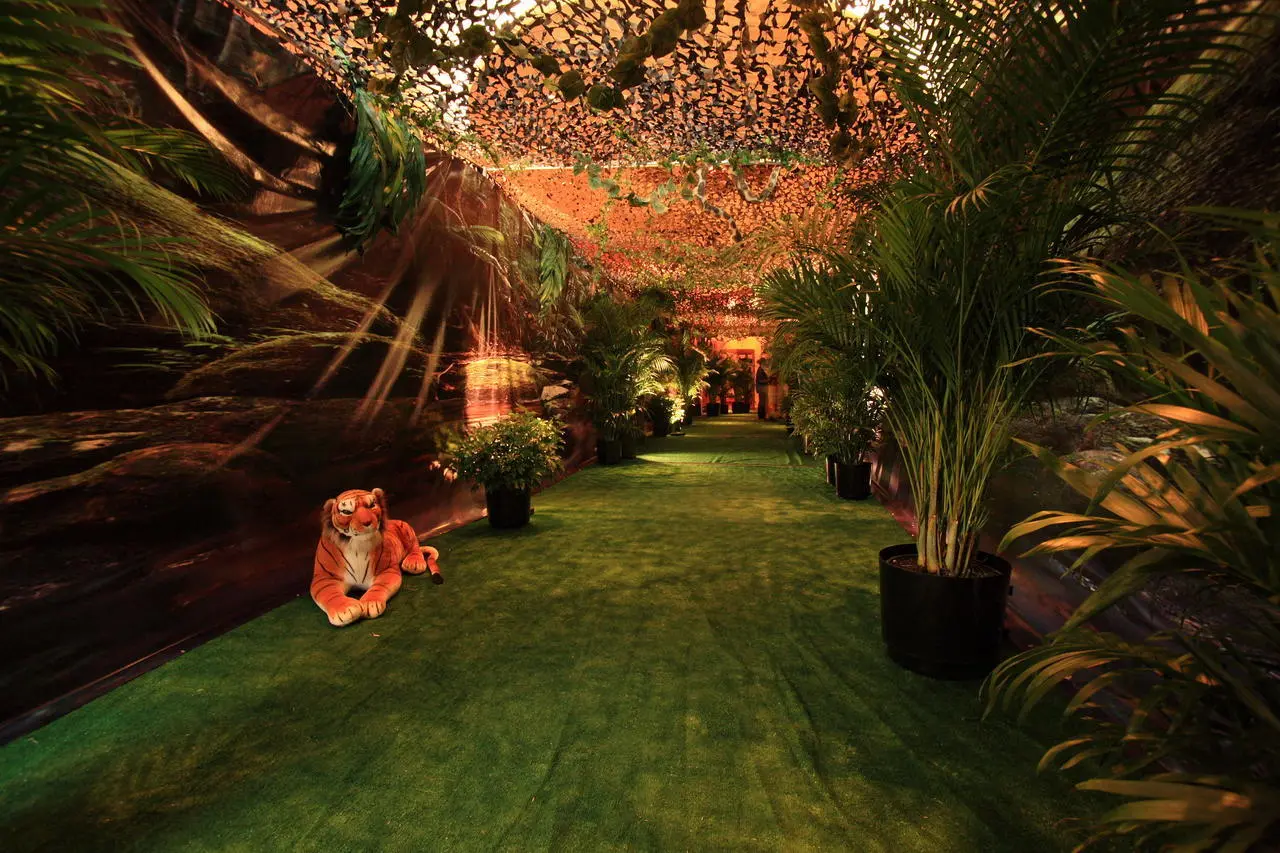 Artificial Turf Jungle Themed Event Pathway Event Production Las Vegas