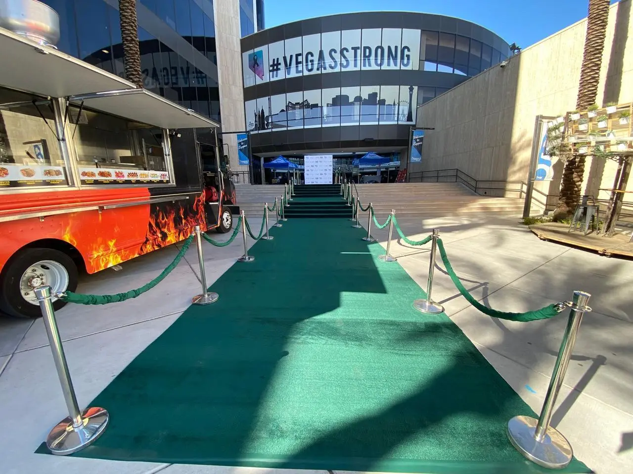 Green Carpet Entrance Stanchions Food Truck Event Production Las Vegas