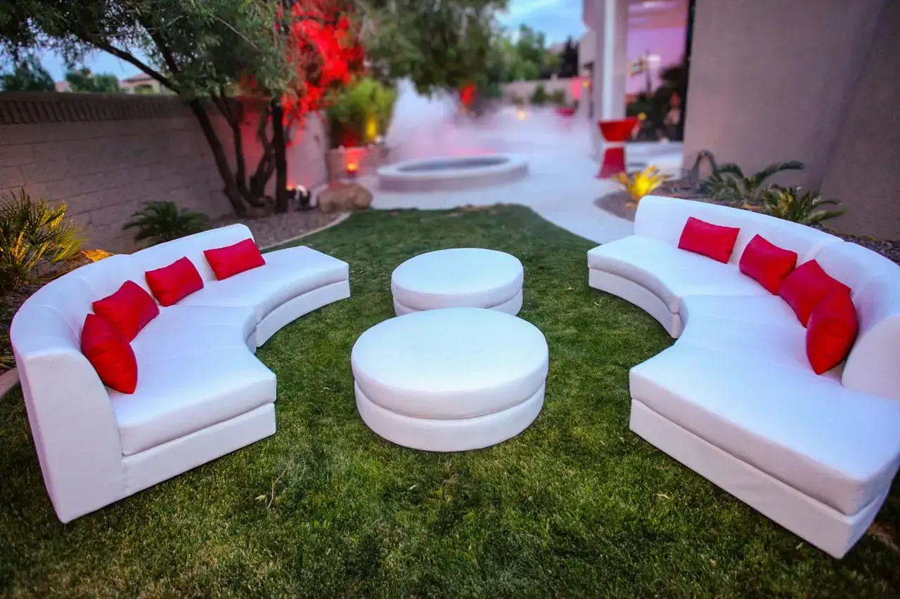 Premium White Furniture Rental Event Production Las Vegas