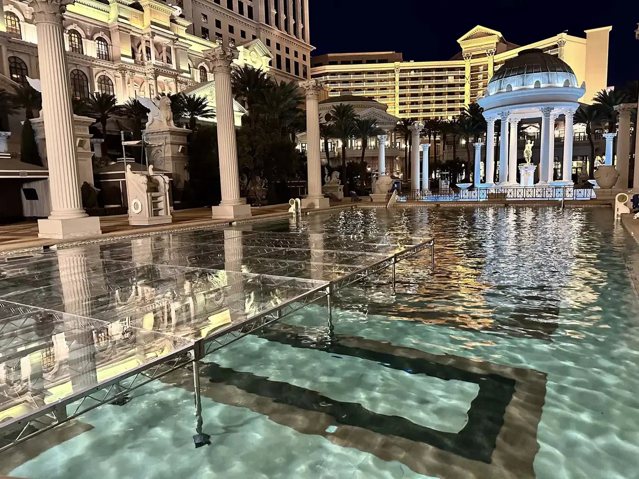 Custom Bridge Stage Pool Installation Event Production Las Vegas