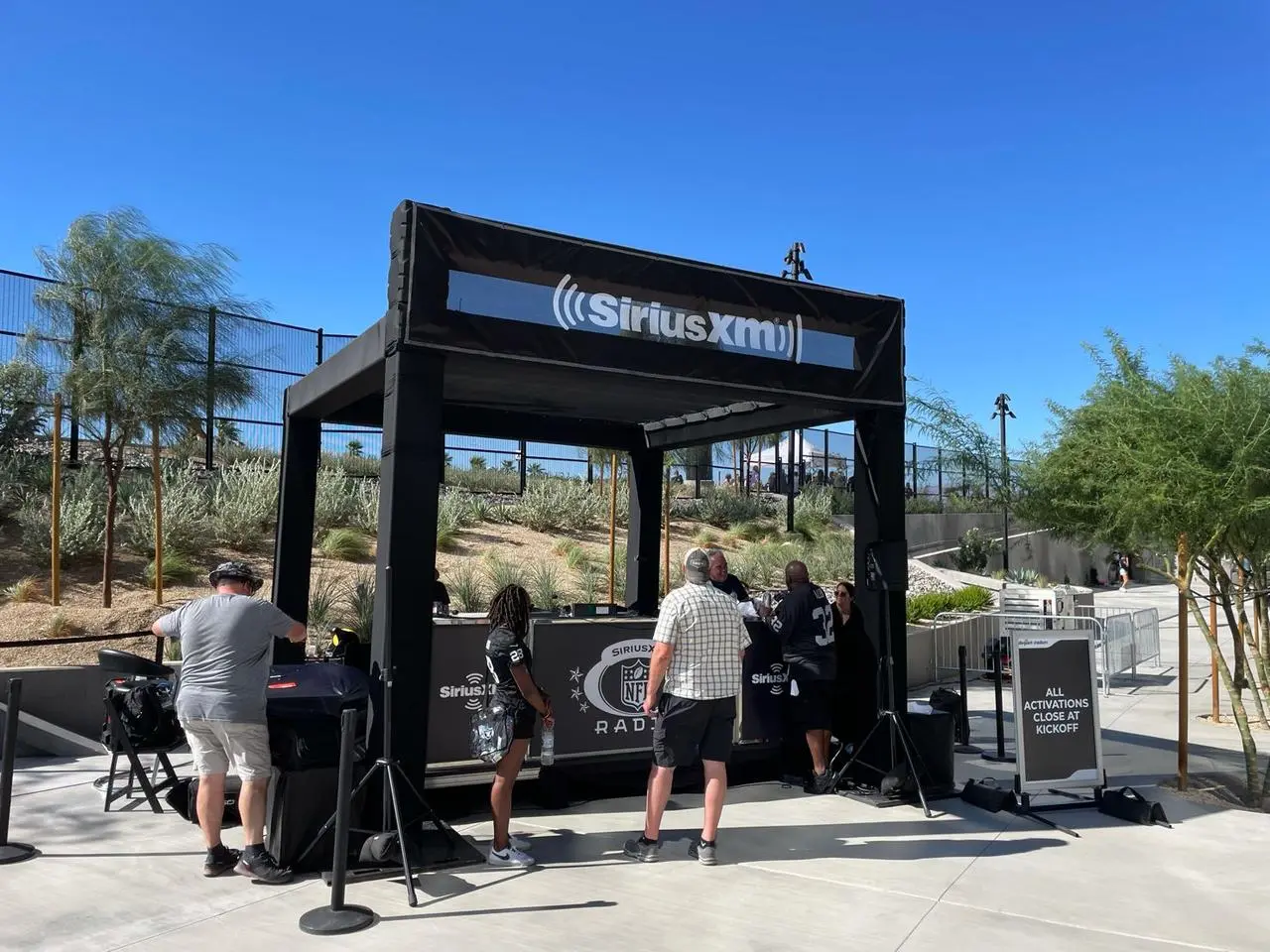 SiriusXM NFL Radio Broadcasting Booth Tent Outdoor Event Las Vegas